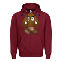 Burgundy goomba Zipper Hoodie - DesignPulse