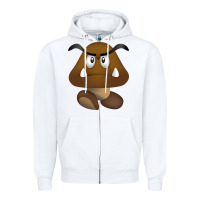 White goomba Zipper Hoodie - DesignPulse