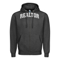 Charcoal Heather realtor Zipper Hoodie - DesignPulse