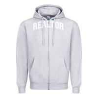 Heather Grey realtor Zipper Hoodie - DesignPulse