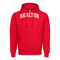 Red realtor Zipper Hoodie - DesignPulse