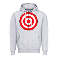 Heather Grey bulls eye target lazy diy halloween costume darts shooting t shirt Zipper Hoodie - DesignPulse