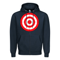 Navy bulls eye target lazy diy halloween costume darts shooting t shirt Zipper Hoodie - DesignPulse
