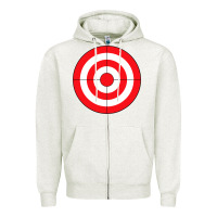 Oatmeal Heather bulls eye target lazy diy halloween costume darts shooting t shirt Zipper Hoodie - DesignPulse