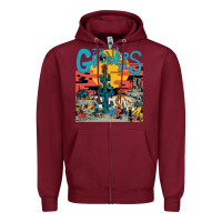 Burgundy growlers Zipper Hoodie - DesignPulse