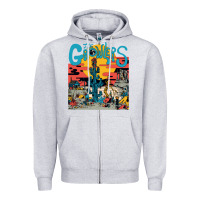 Heather Grey growlers Zipper Hoodie - DesignPulse