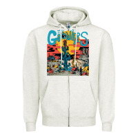 Oatmeal Heather growlers Zipper Hoodie - DesignPulse