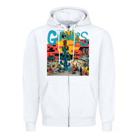 White growlers Zipper Hoodie - DesignPulse