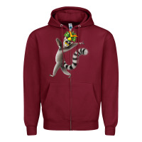 Burgundy All Hail King Julien Zipper Hoodie - DesignPulse
