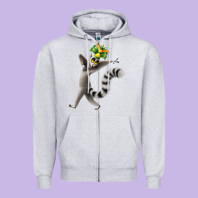 All Hail King Julien Zipper Hoodie Designed By Designpulse