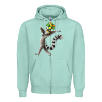 Seafoam All Hail King Julien Zipper Hoodie - DesignPulse