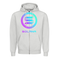 Dove Grey solana crypto sol coin blockchain decentralized application long sleev Zipper Hoodie - DesignPulse
