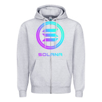 Heather Grey solana crypto sol coin blockchain decentralized application long sleev Zipper Hoodie - DesignPulse