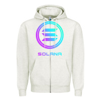 Oatmeal Heather solana crypto sol coin blockchain decentralized application long sleev Zipper Hoodie - DesignPulse