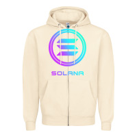 Sandshell solana crypto sol coin blockchain decentralized application long sleev Zipper Hoodie - DesignPulse