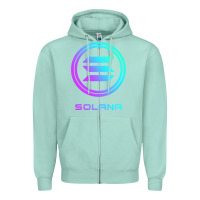 Seafoam solana crypto sol coin blockchain decentralized application long sleev Zipper Hoodie - DesignPulse