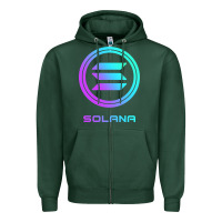 Sports Green solana crypto sol coin blockchain decentralized application long sleev Zipper Hoodie - DesignPulse