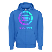 True Royal solana crypto sol coin blockchain decentralized application long sleev Zipper Hoodie - DesignPulse