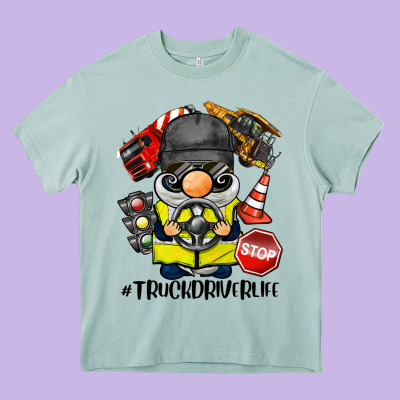 Truck Driver Life Gnome Heavy Core Tee Designed By Barkaloodesign