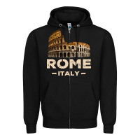 Black Cool Vintage Roma Italia Colosseum Souvenirs, Rome Italy Pullover Hood Zipper Hoodie - DesignPulse