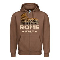 Chestnut Cool Vintage Roma Italia Colosseum Souvenirs, Rome Italy Pullover Hood Zipper Hoodie - DesignPulse