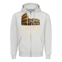 Dove Grey Cool Vintage Roma Italia Colosseum Souvenirs, Rome Italy Pullover Hood Zipper Hoodie - DesignPulse