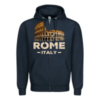 Navy Cool Vintage Roma Italia Colosseum Souvenirs, Rome Italy Pullover Hood Zipper Hoodie - DesignPulse