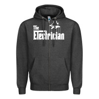 Charcoal Heather the electrician the godfather parody design hipste Zipper Hoodie - PixelWave