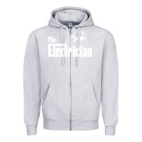 Heather Grey the electrician the godfather parody design hipste Zipper Hoodie - PixelWave