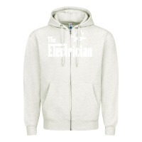 Oatmeal Heather the electrician the godfather parody design hipste Zipper Hoodie - PixelWave