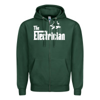 Sports Green the electrician the godfather parody design hipste Zipper Hoodie - PixelWave