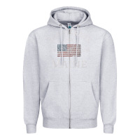Heather Grey Bar Harbor Maine USA American Flag Established ME Vintage Zipper Hoodie - PixelWave