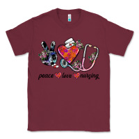 Burgundy peace love nursing Classic Tee - SublimationCraftShop
