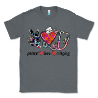 Charcoal Heather peace love nursing Classic Tee - SublimationCraftShop
