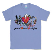 Colony Blue peace love nursing Classic Tee - SublimationCraftShop