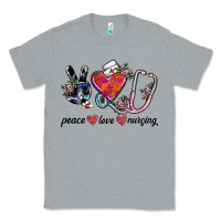 Heather Grey peace love nursing Classic Tee - SublimationCraftShop