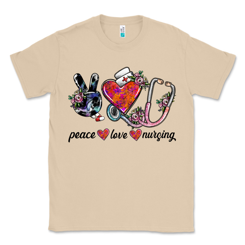 Peace Love Nursing Classic Tee by SublimationCraftShop | Teevron