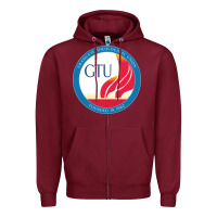 Burgundy graduate, theological, education (GTU) Zipper Hoodie - PixelWave
