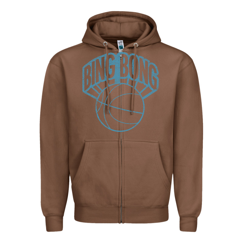 Bing Bong Vintage Distressed Zipper Hoodie by PixelWave | Teevron