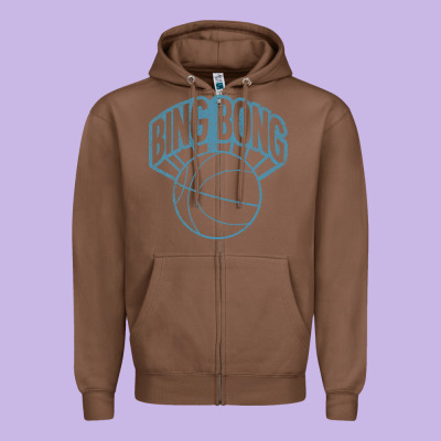 Bing Bong Vintage Distressed Zipper Hoodie Designed By Pixelwave