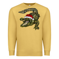 Antique Gold Christmas alligator Premium Sweatshirt - BarkalooDesign