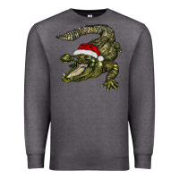 Charcoal Heather Christmas alligator Premium Sweatshirt - BarkalooDesign