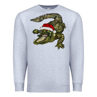 Heather Grey Christmas alligator Premium Sweatshirt - BarkalooDesign