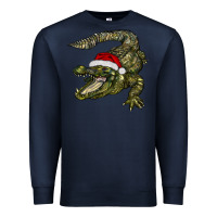 Navy Christmas alligator Premium Sweatshirt - BarkalooDesign