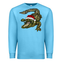 Ocean Blue Christmas alligator Premium Sweatshirt - BarkalooDesign