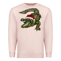 Pale Pink Christmas alligator Premium Sweatshirt - BarkalooDesign