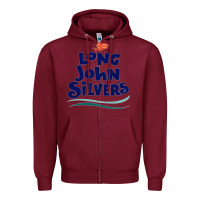 Burgundy #long john silvers Zipper Hoodie - PixelWave