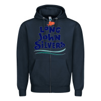 Navy #long john silvers Zipper Hoodie - PixelWave