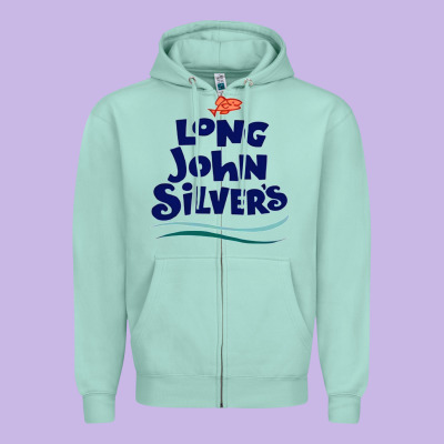 #long John Silvers Zipper Hoodie Designed By Pixelwave