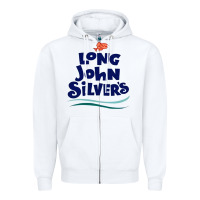 White #long john silvers Zipper Hoodie - PixelWave